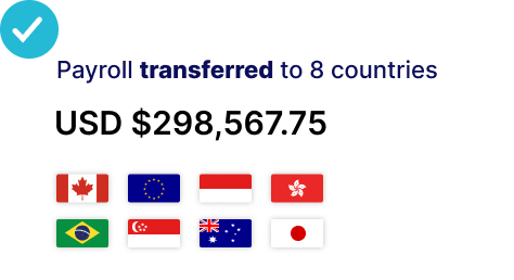 Real-time international payroll notification for automated salary payments and disbursements